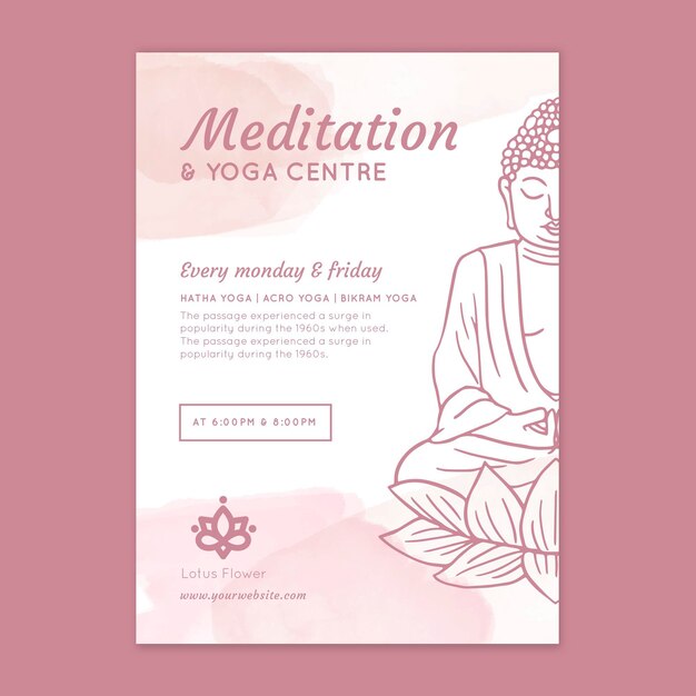 Meditation and mindfulness vertical flyer