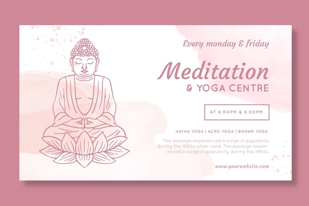 Free vector meditation and yoga center banner