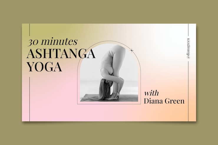 Free Vector meditation  youtube thumbnail template design