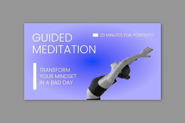 Бесплатное векторное изображение Дизайн шаблона миниатюры youtube для медитации