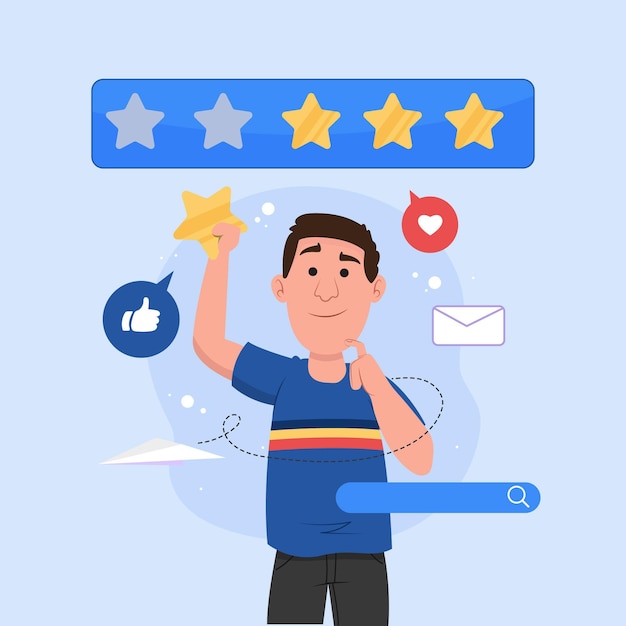 Free vector medium feedback concept illustrated