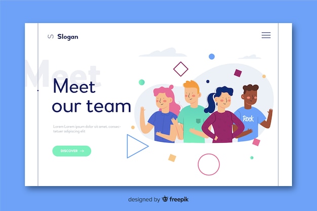 Meet our team concept for landing page