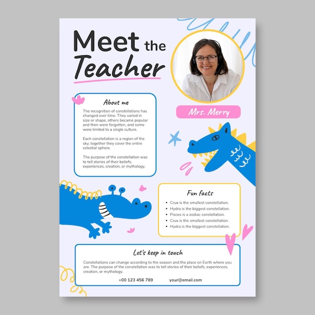 Free vector meet the teacher flyer template