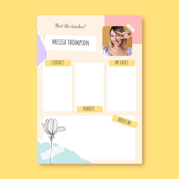 Meet the teacher worksheet template