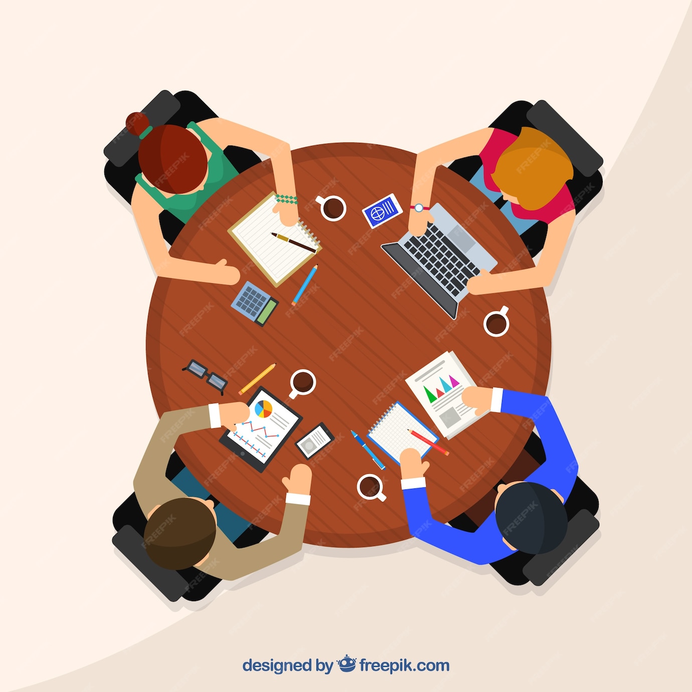 Free Vector | Meeting background with business round table