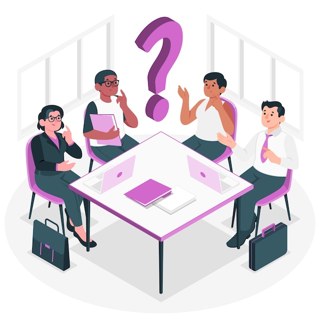 Free vector meeting question concept illustration