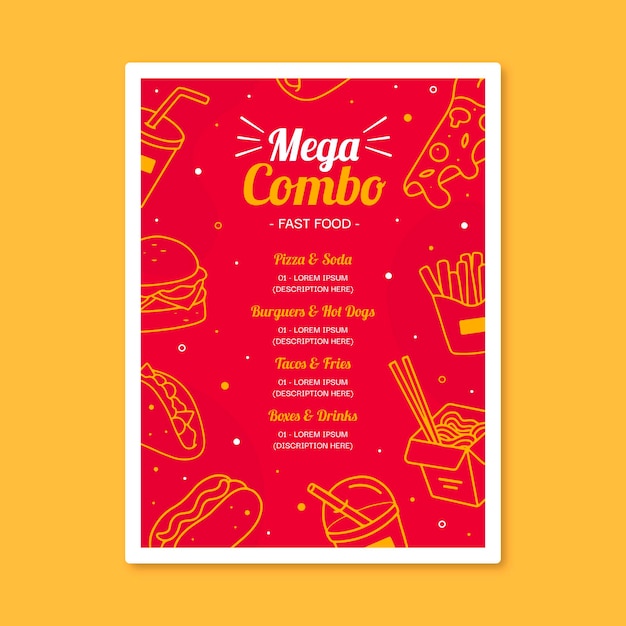 Mega combo meals poster template