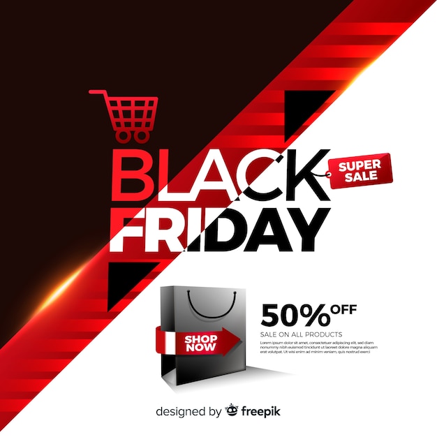 Free vector mega discount black friday banner