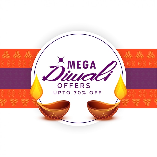 Free vector mega diwali sale festival poster template