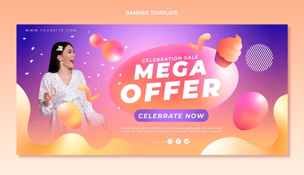 Free vector mega offer banner template