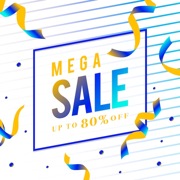 Mega sale 80% off sign vector