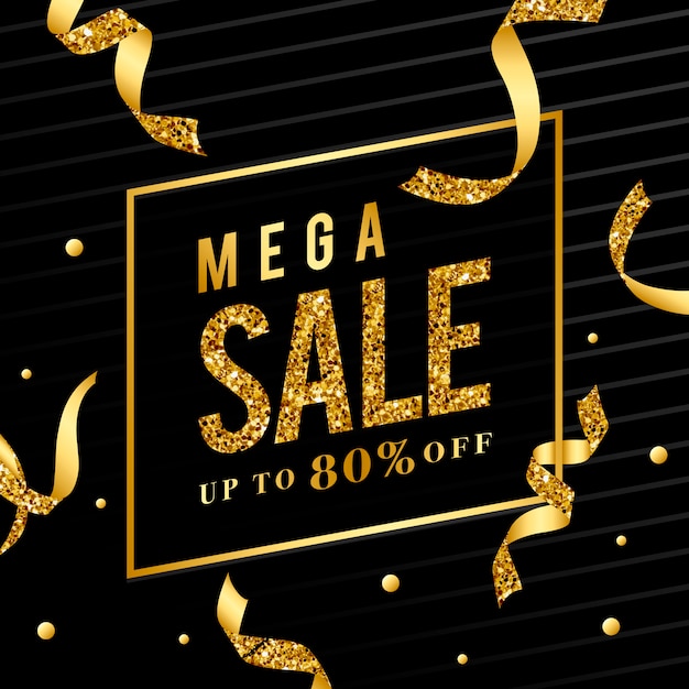 Mega sale 80% off sign vector