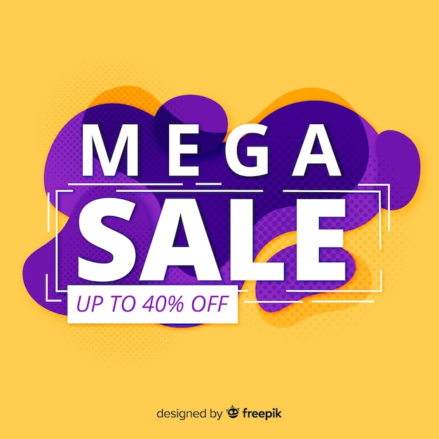 Mega sale background with abstract shapes
