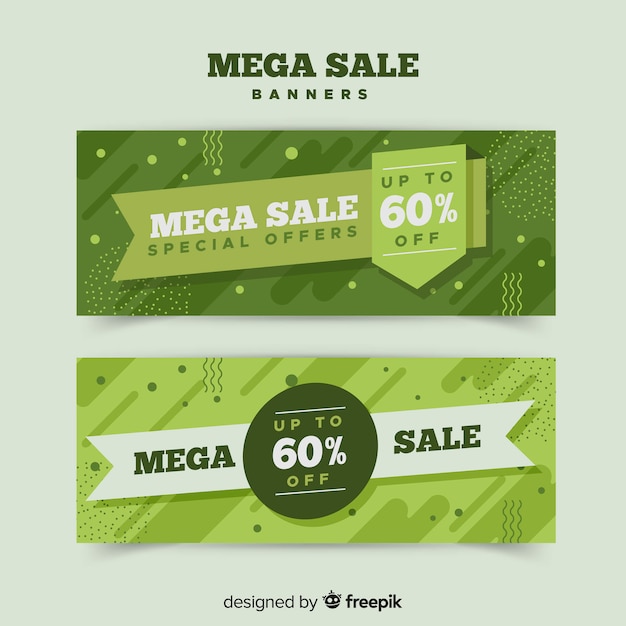 Бесплатное векторное изображение Мега продажи баннеров