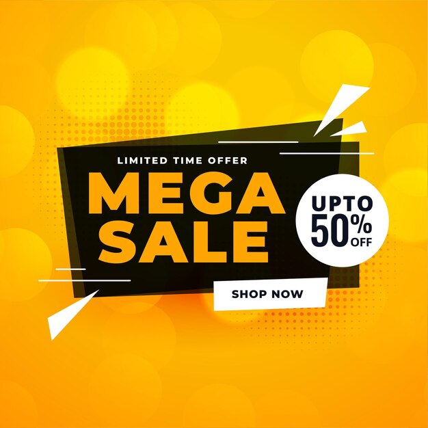 Mega sale discount banner promo template