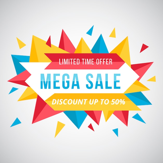 Free vector mega sale logo background