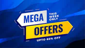 Free vector mega sale and offers banner template