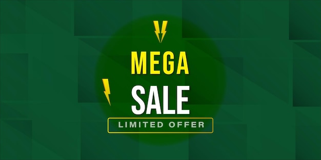 Mega sale pine green abstract background professional multipurpose design banner