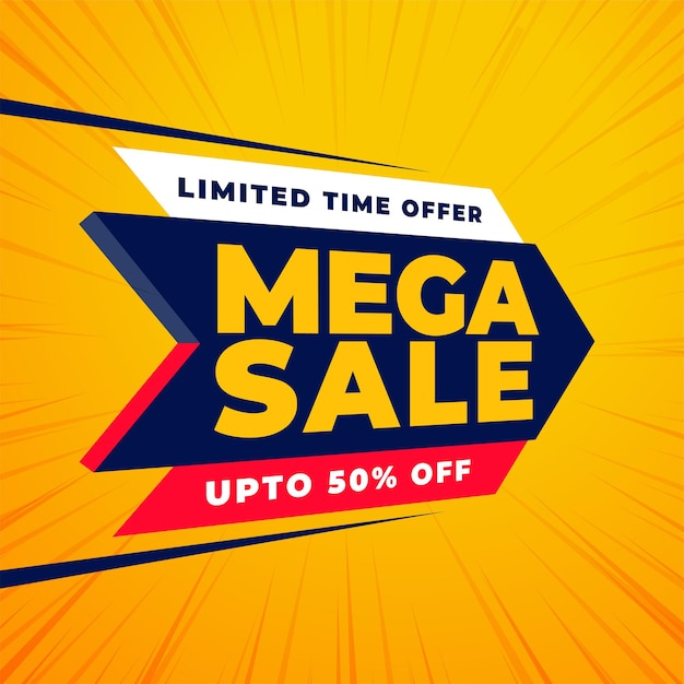 Mega sale promo banner design