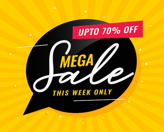 Free vector mega sale promotional banner