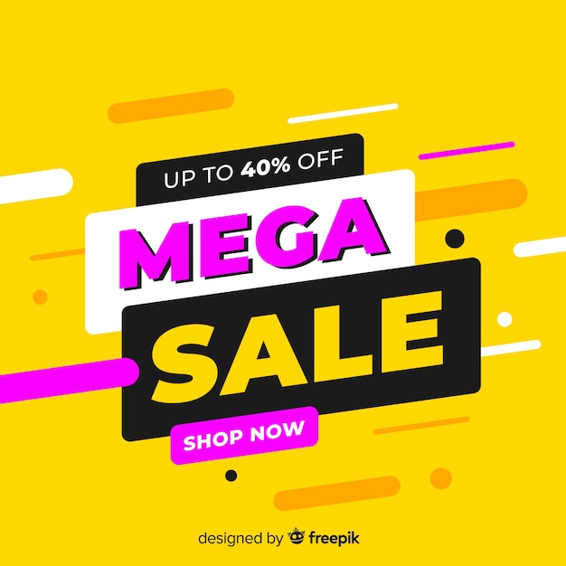 Free vector mega sale shop online sales promotion