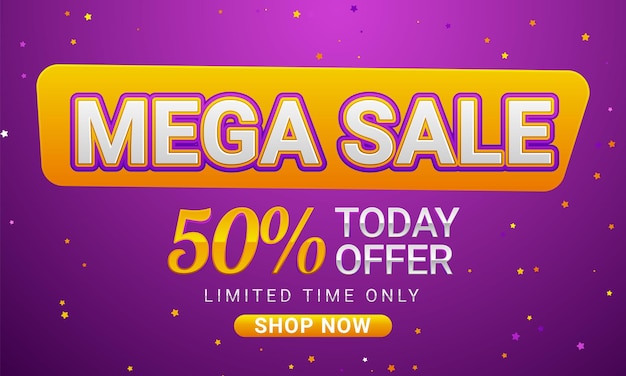 Free vector mega sale special offer banner template