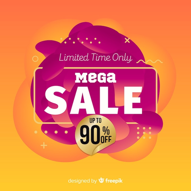 Free vector mega sales background in abstract style