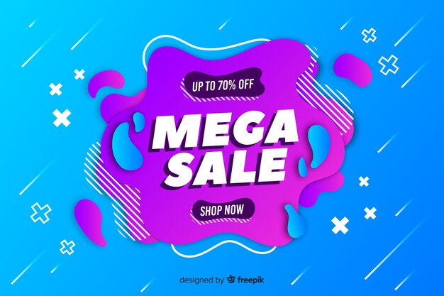 Mega sales background with abstract shapes