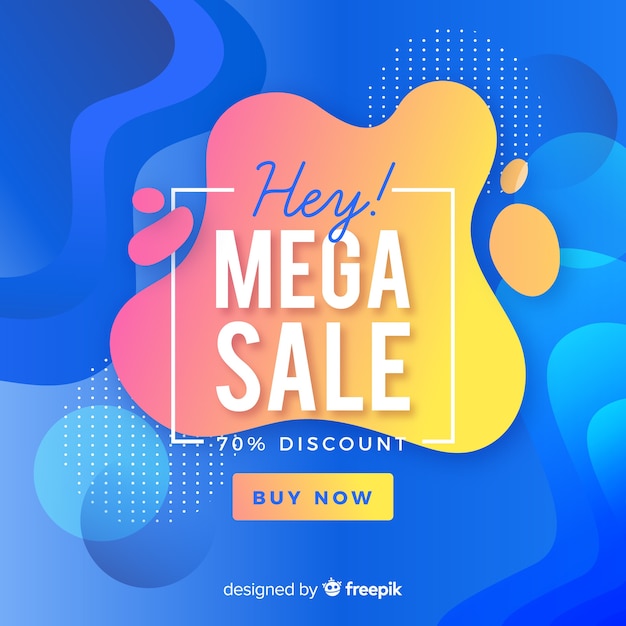 Mega sales background with abstract shapes