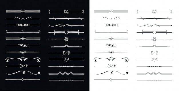 Mega set of floral dividers frames elements collection