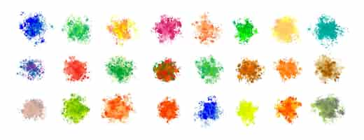 Free vector mega set of watercolor splatters in many colors