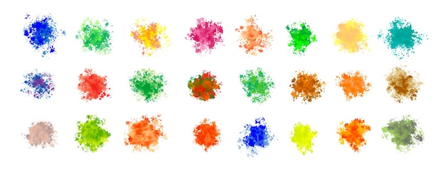 Mega set of watercolor splatters in many colors