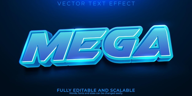Free vector mega sport text effect editable gaming and player text style
