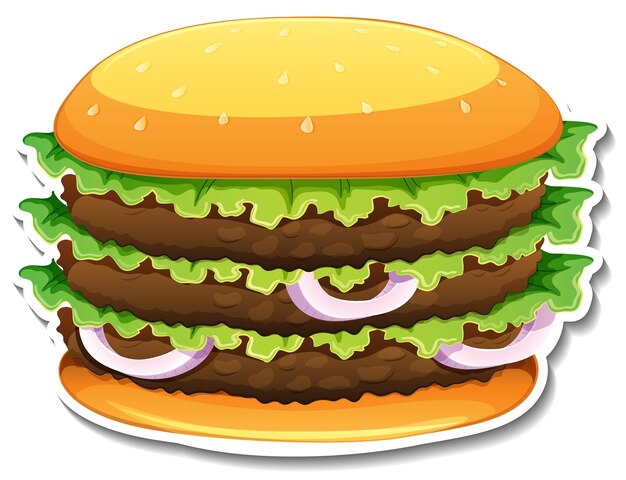 Megabite hamburger in cartoon style