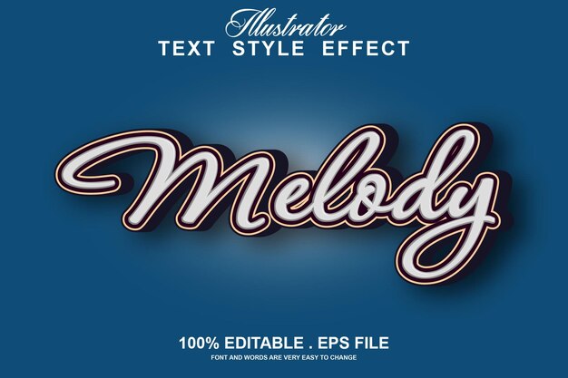 Melody text effect editable