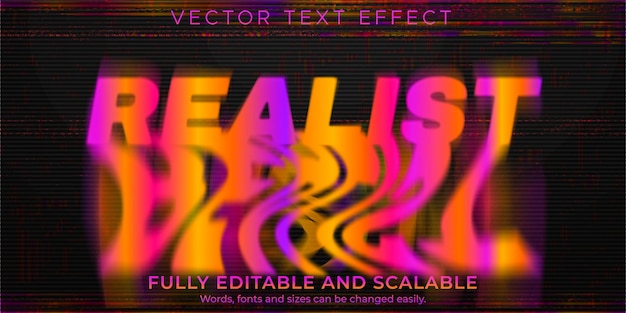 Бесплатное векторное изображение Текстовый эффект сглаженного сбоя, редактируемый абстрактный и реалистичный стиль текста
