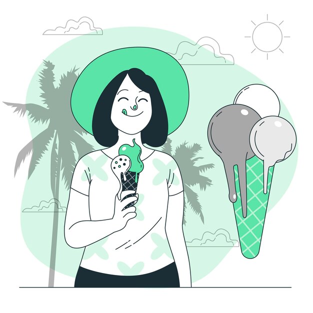 Иллюстрация концепции растопленного мороженого