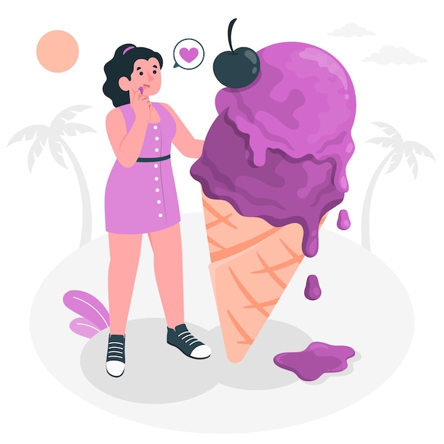 Melted ice cream concept illustration