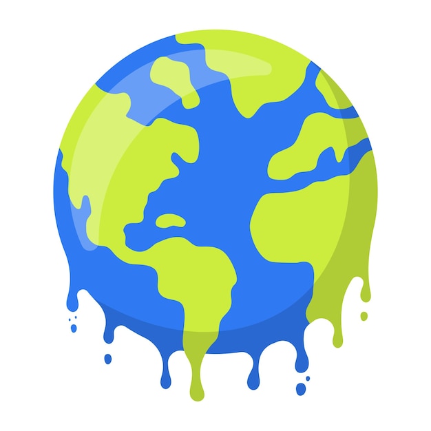 Free vector melting earth flat style