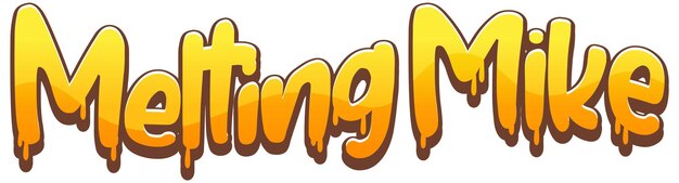 Melting Mike logo text design