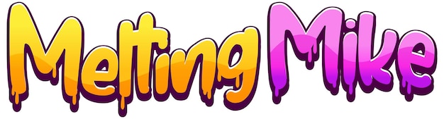 Melting Mike logo text design