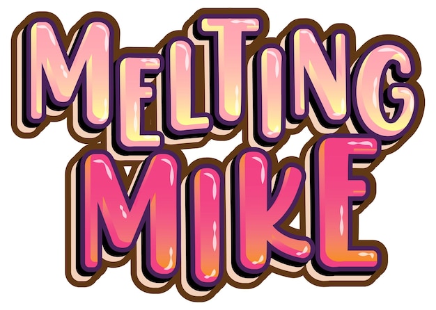 Free vector melting mike word logo on white background