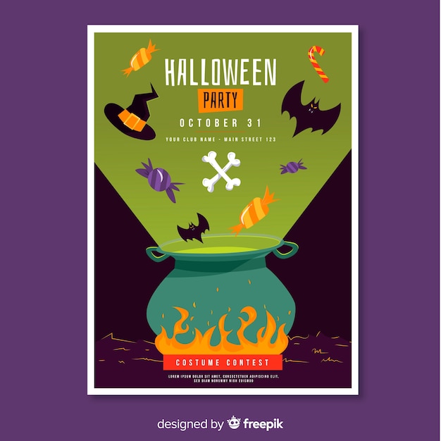 Melting pot halloween party poster