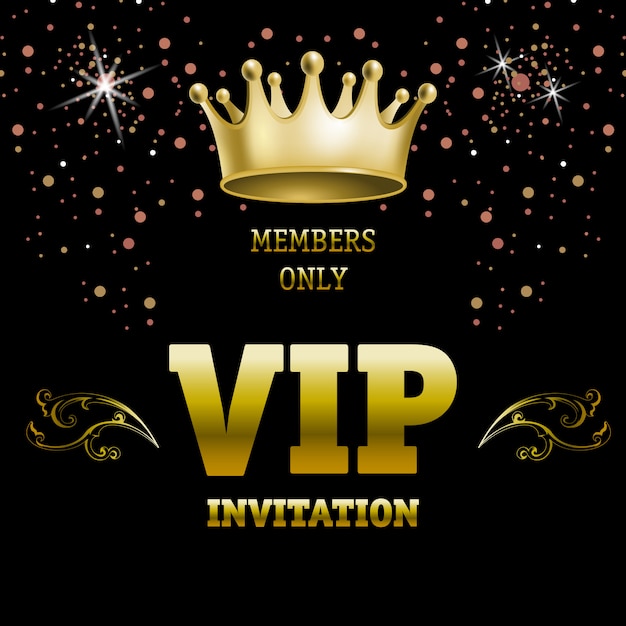 Free vector members only vip invitation lettering