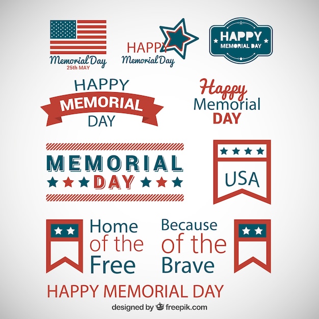 Free vector memorial day badges