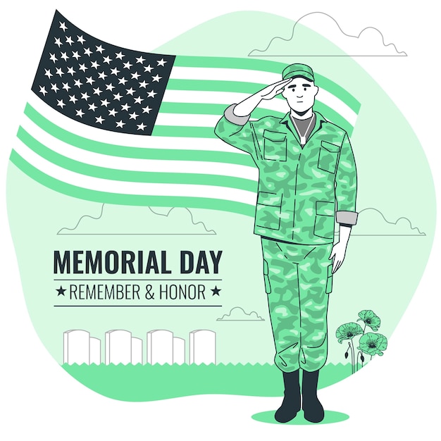 Free vector memorial day concept illustration