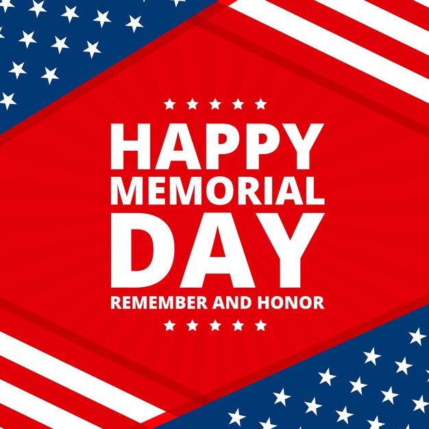 Memorial day flat design stars and stripes background