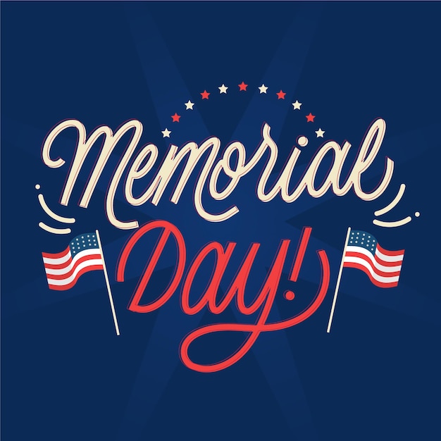 Free vector memorial day lettering design