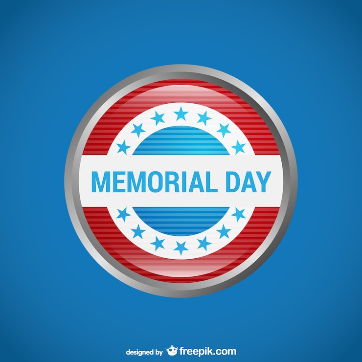 Free Vector memorial day round badge