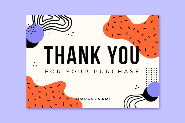Бесплатное векторное изображение Мемфис абстрактная благодарность общая поздравительная открытка